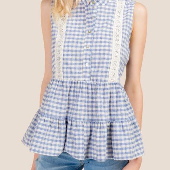 Cute Gingham Peplum Top - Picture 5 of 7